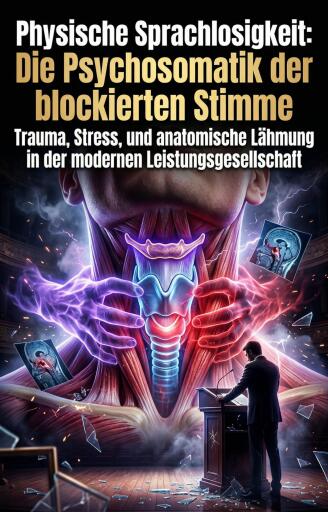 Portada del libro «Physische Sprachlosigkeit: Die Psychosomatik der blockierten Stimme», de Katharina Vogal