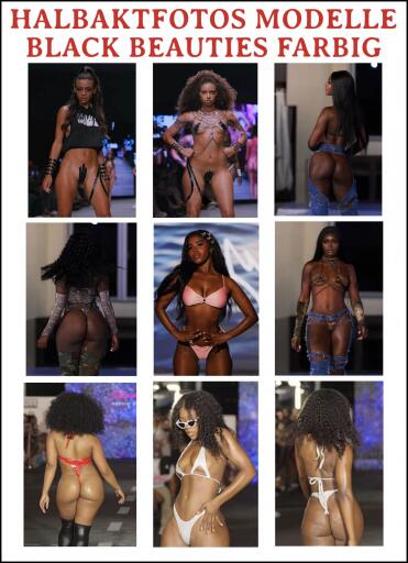 187 Halbaktfotos Modelle Black Beauties Farbig.
