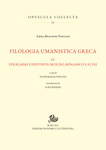 Filologia umanistica greca. IV