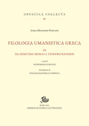 Filologia umanistica greca. III