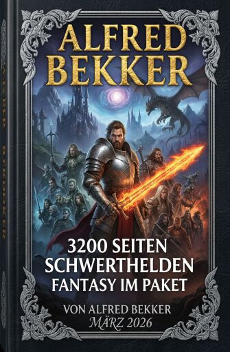 Portada del libro «3200 Seiten Schwerthelden Fantasy im Paket März 2026», de Alfred Bekker