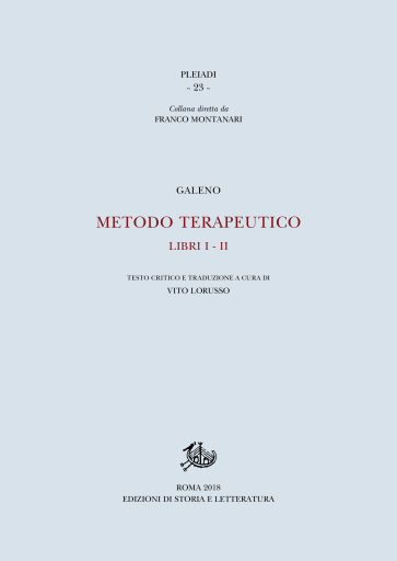 Portada del libro «Metodo terapeutico», de Galeno