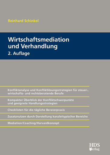 Portada del libro «Wirtschaftsmediation und Verhandlung», de Reinhard Schinkel