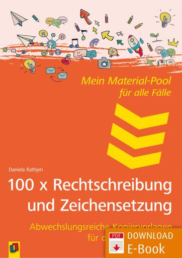 Portada del libro «100 x Rechtschreibung und Zeichensetzung», de Daniela Rathjen