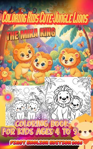 Coloring Kids Cute Jungle Lions The Mika King: Coloring Kids Cute Jungle Lions The Mika King Coloring Book
