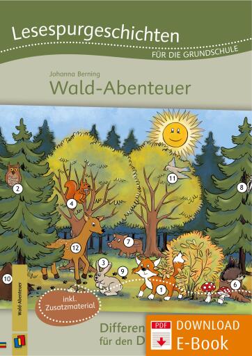 Portada del libro «Lesespurgeschichten für die Grundschule - Wald-Abenteuer», de Johanna Berning