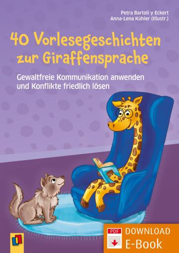 Portada del libro «40 Vorlesegeschichten zur Giraffensprache, ab 6 Jahre», de Petra Bartoli y Eckert