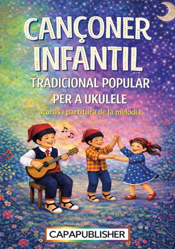 Cançoner català infantil per a ukelele Amb gràfics d'acords, partitura de la melodia principal i lletres completes · Sense tablatures (No TABs)