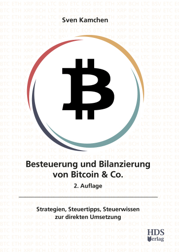 Portada del libro «Besteuerung und Bilanzierung von Bitcoin & Co.», de Sven Kamchen