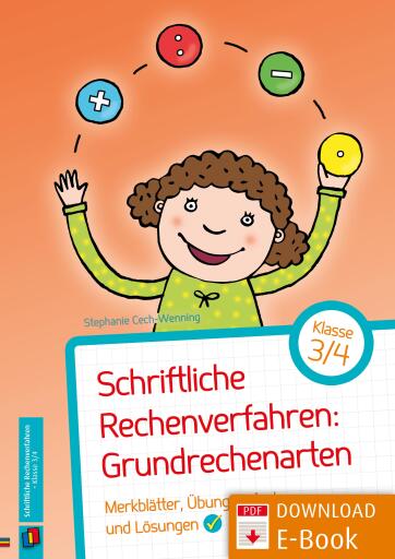 Portada del libro «Schriftliche Rechenverfahren: Grundrechenarten – Klasse 3/4», de Stephanie Cech-Wenning