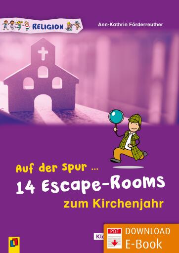 Portada del libro «Auf der Spur ... 14 Escape-Rooms zum Kirchenjahr», de Ann-Kathrin Förderreuther