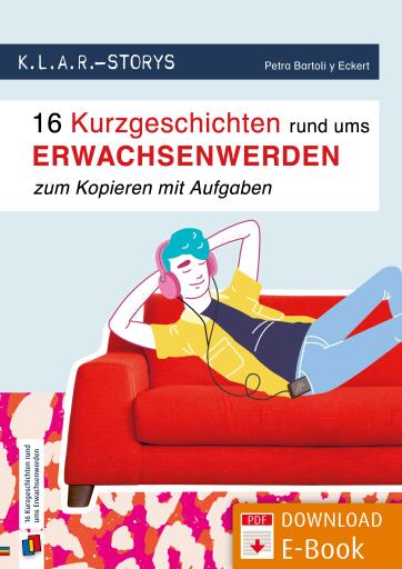 Portada del libro «16 Kurzgeschichten rund ums Erwachsenwerden», de Petra Bartoli y Eckert