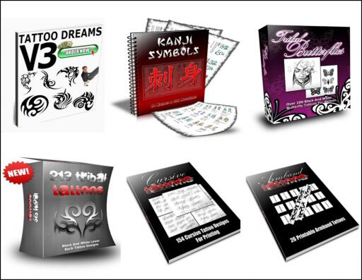 Tribal Tattoos Paket. 6 eBooks Tribal Tattoo Design Vorlagen.