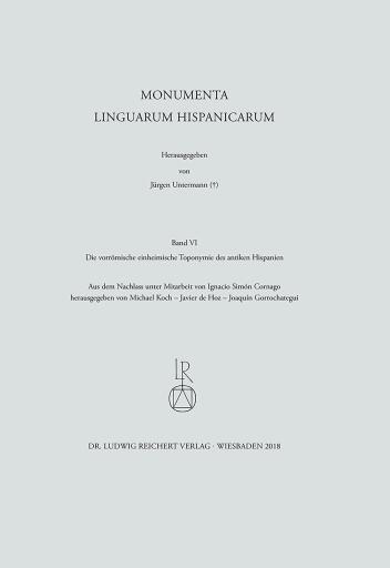 Die vorrömische einheimische Toponymie des antiken Hispanien