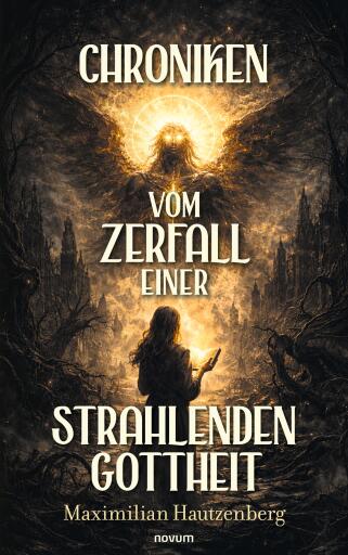 Portada del libro «Chroniken vom Zerfall einer strahlenden Gottheit», de Maximilian Hautzenberg