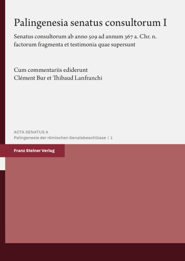 Portada del libro «Palingenesia senatus consultorum. Vol. 1»
