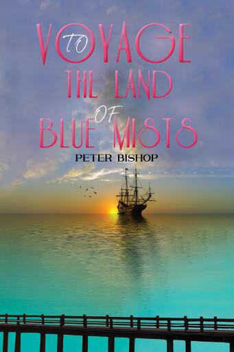 Portada del libro «Voyage to the Land of Blue Mists», de Peter Bishop
