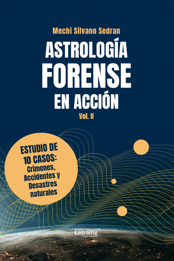 Portada del libro «Astrología forense», de Mechi Silvano Sedran