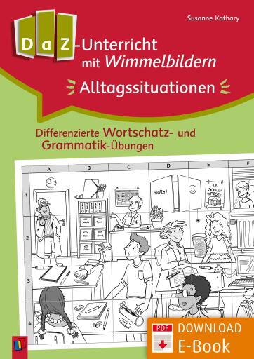 Portada del libro «DaZ-Unterricht mit Wimmelbildern: Alltagssituationen», de Susanne Kathary