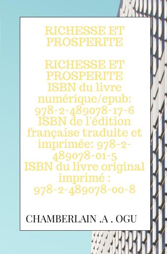 Portada del libro «RICHESSE ET PROSPERITE», de CHAMBERLAIN .A . OGU