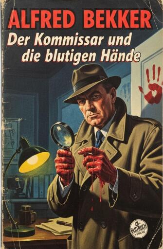 Portada del libro «Der Kommissar und die blutigen Hände», de Alfred Bekker