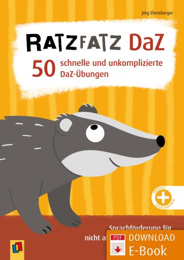 Portada del libro «Ratzfatz DaZ – 50 schnelle und unkomplizierte DaZ-Übungen», de Jörg Ehrnsberger