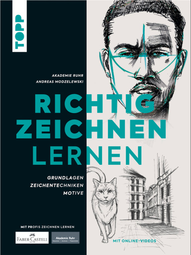 Portada del libro «Richtig zeichnen lernen», de Akademie Ruhr, Andreas Modzelewski