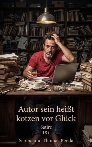 Portada del libro «Autor sein heißt kotzen vor Glück», de Sabine Benda, Thomas Benda