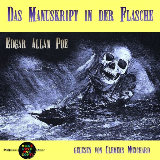 Portada del audiolibro «Das Manuskript in der Flasche», de Edgar Allan Poe
