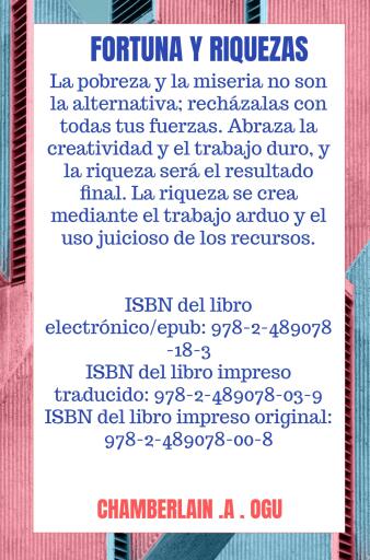 Portada del libro «Fortuna y Riquezas», de CHAMBERLAIN .A . OGU