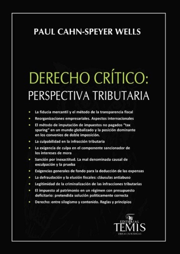 Portada del libro «Derecho crítico: perspectiva tributaria», de Wells Paul Cahn-Speyer