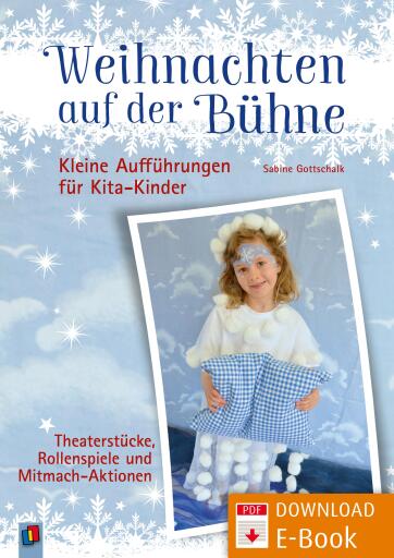 Portada del libro «Weihnachten auf der Bühne – Kleine Aufführungen für Kita-Kinder», de Sabine Gottschalk