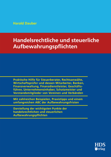 Portada del libro «Handelsrechtliche und steuerliche Aufbewahrungspflichten», de Harald Dauber