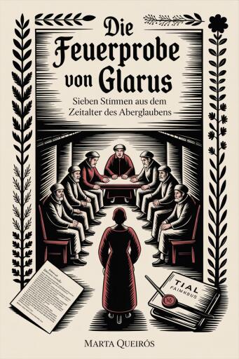Portada del libro «Die Feuerprobe von Glarus», de Marta Queirós