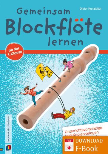 Portada del libro «Gemeinsam Blockflöte lernen ab der 1. Klasse», de Dieter Kanzleiter