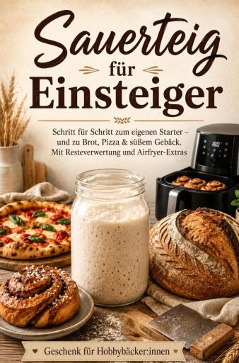 Sauerteig für Einsteiger  Schritt für Schritt zum eigenen Starter – und zu Brot, Pizza & süßem Gebäck. Mit Resteverwertung und Airfryer-Extras