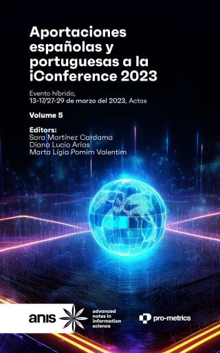 Portada del libro «Aportaciones españolas y portuguesas a la iConference 2023»