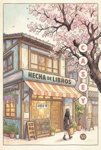 Portada del libro «Hecha de libros», de Casey