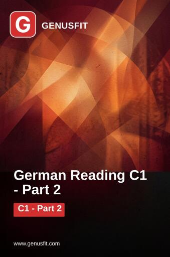 Portada del libro «GenusFit: German Reading C1. Part 2/6», de GenusFit Editors Office