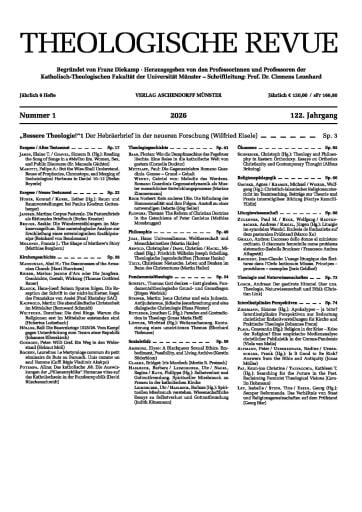 Theologische Revue 2026/1