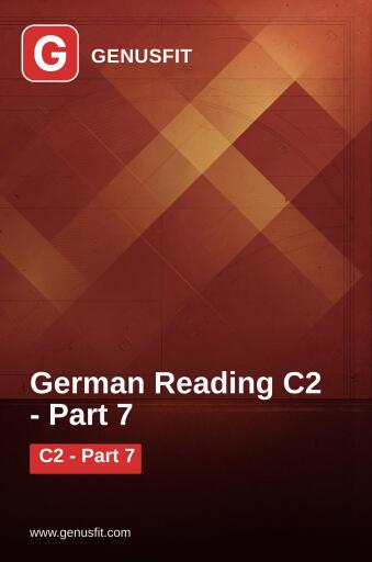 GenusFit: German Reading C2. Part 7/7