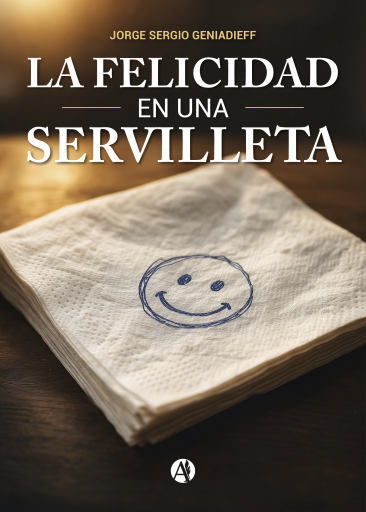 Portada del libro «La felicidad en una servilleta», de Jorge Sergio Geniadieff