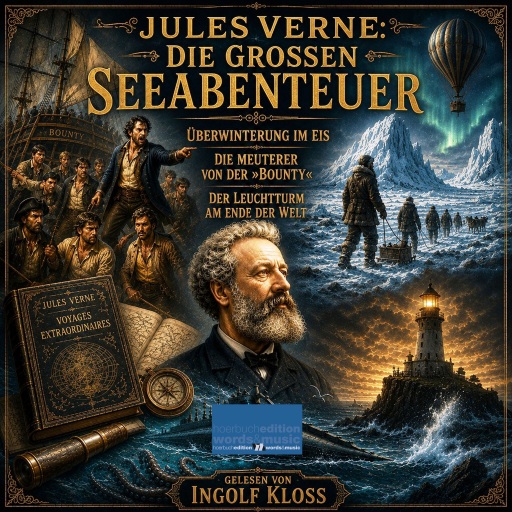 Portada del audiolibro «Die großen Seeabenteuer», de Jules Verne