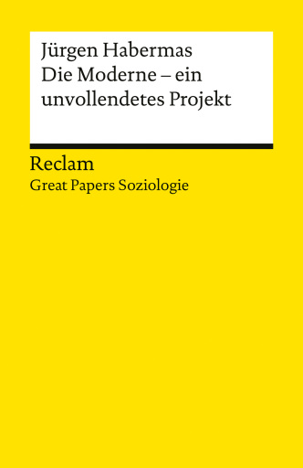 Portada del libro «Die Moderne – ein unvollendetes Projekt», de Jürgen Habermas