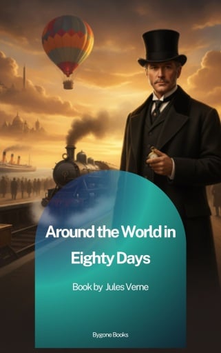 Portada del libro «Around the World in Eighty Days», de Jules Verne