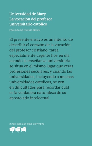 Portada del libro «La vocación del profesor universitario católico», de Universidad de Mary