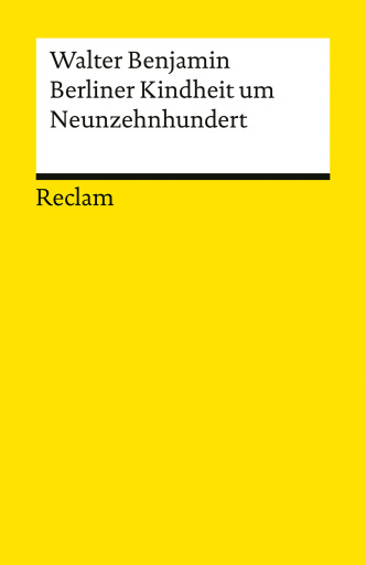 Portada del libro «Berliner Kindheit um Neunzehnhundert», de Walter Benjamin