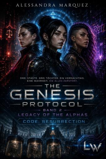 Portada del libro «THE GENESIS PROTOCOL - Band 2 - Legacy of the Alphas - Code: Resurrection», de Alessandra Marquez