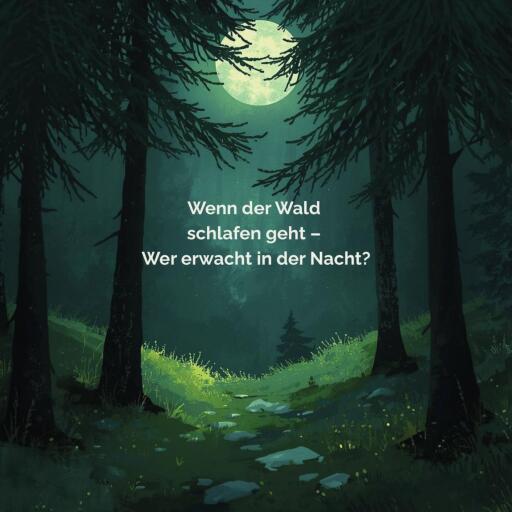 Wenn der Wald  schlafen geht –  Wer erwacht in der Nacht?