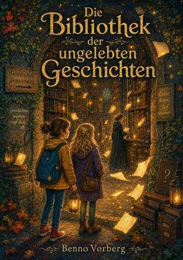 Portada del libro «Die Bibliothek der ungelebten Geschichten», de Benno Vorberg